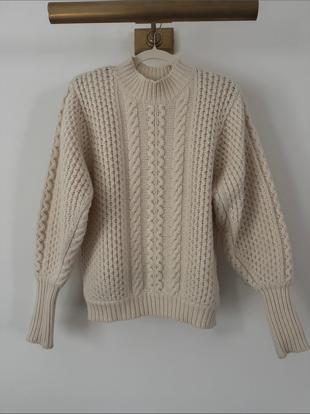 Caroline Constas Chunk Cable-Knit Mock Neck Sweater